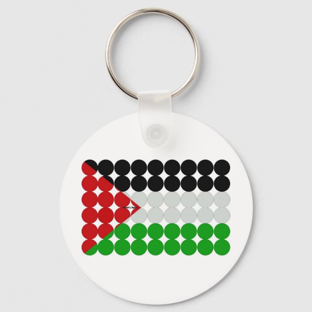 Palestine Flag Circles Schlüsselanhänger (Vorderseite)