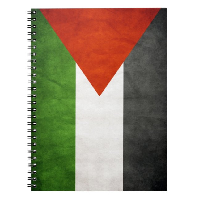 Palestine Flag Notebook Grunge Aged Style Notizblock (Vorderseite)