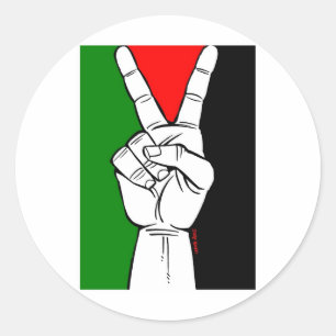 PALESTINE FLAG PEACE SIGN RUNDER AUFKLEBER