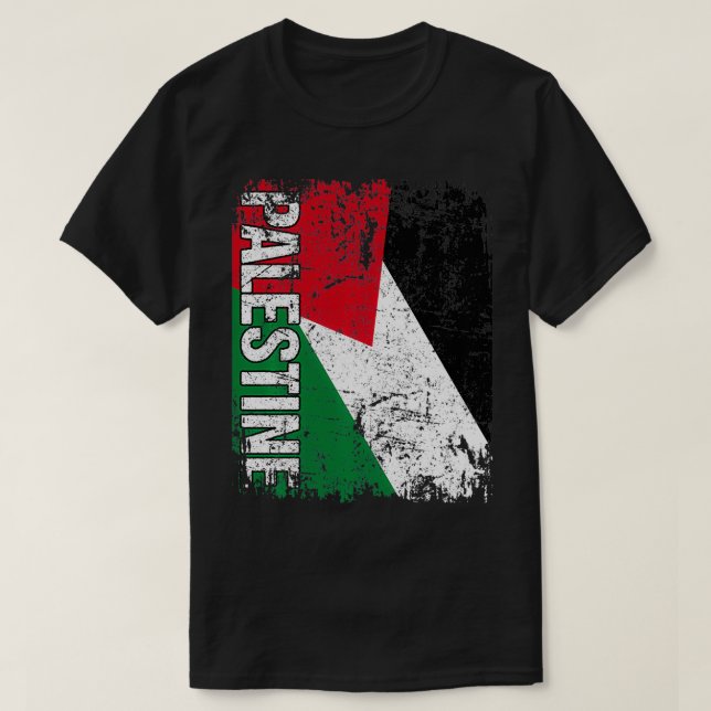 PALESTINE Flag Vintag PALESTINE T-Shirt (Design vorne)