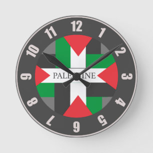 Palestine Football sport Fußball Ball ⚽ Runde Wanduhr