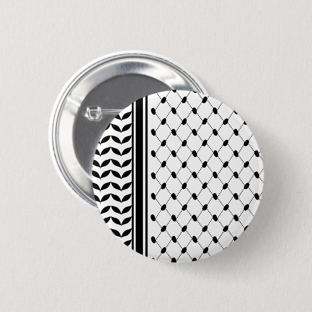 Palestine Keffiyeh Pattern Scarf Button (Vorne & Hinten)