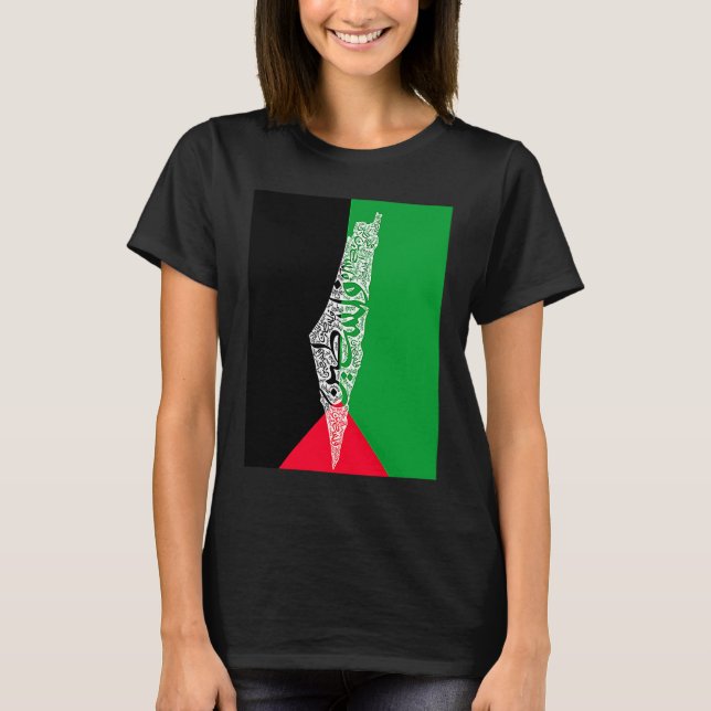 palestine map and flag T-Shirt (Vorderseite)