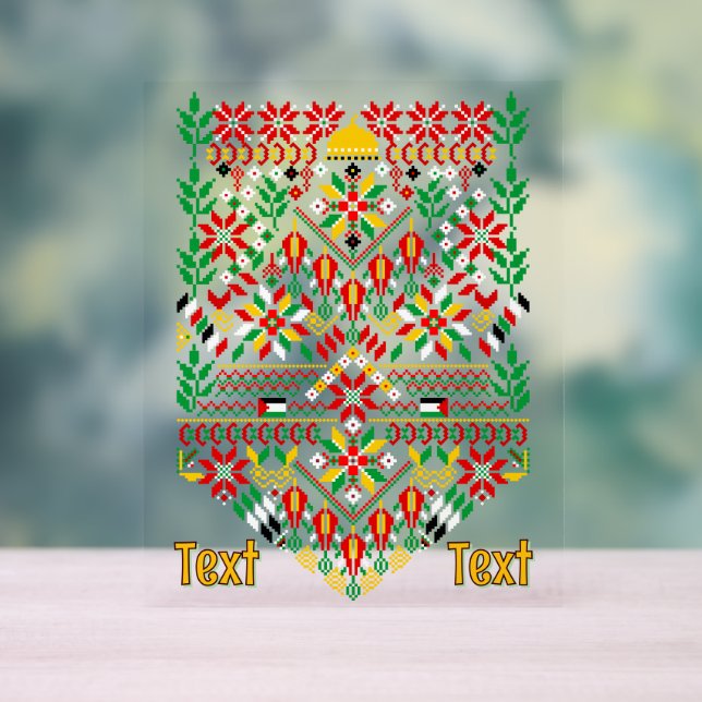 Palestine Tatreez Traditionelle Stickerei Acrylschild (Neutral)