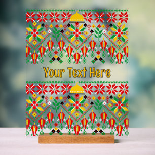 Palestine Tatreez Traditionelle Stickerei Acrylschild