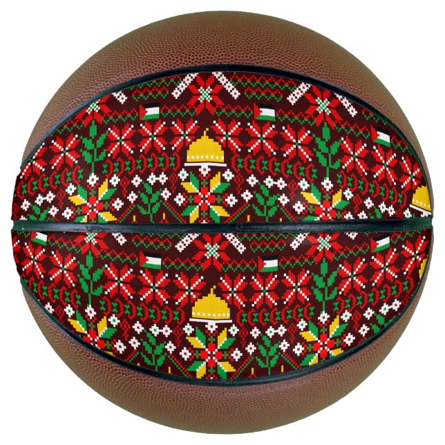 Palestine Tatreez Traditionelle Stickerei Basketball (Vorderseite)