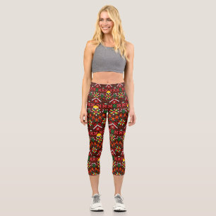 Palestine Tatreez Traditionelle Stickerei Capri Leggings