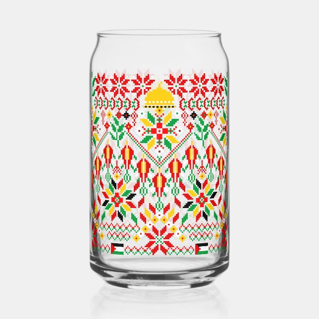 Palestine Tatreez Traditionelle Stickerei Dosenglas (Vorderseite)