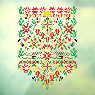 Palestine Tatreez Traditionelle Stickerei Fensteraufkleber