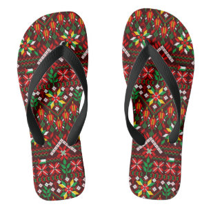 Palestine Tatreez Traditionelle Stickerei Flip Flops