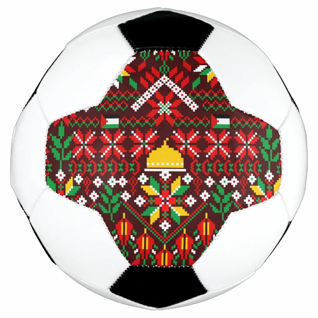 Palestine Tatreez Traditionelle Stickerei Fußball (Vorderseite)