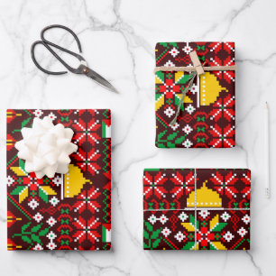 Palestine Tatreez Traditionelle Stickerei Geschenkpapier Set