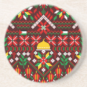 Palestine Tatreez Traditionelle Stickerei Getränkeuntersetzer