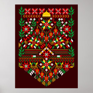 Palestine Tatreez Traditionelle Stickerei Poster