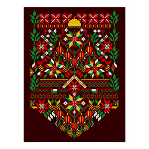 Palestine Tatreez Traditionelle Stickerei Poster