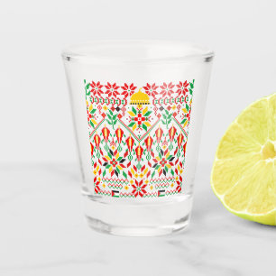Palestine Tatreez Traditionelle Stickerei Schnapsglas