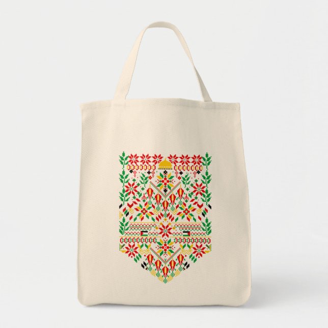 Palestine Tatreez Traditionelle Stickerei Tragetasche (Vorne)
