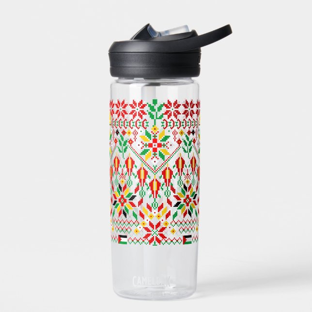 Palestine Tatreez Traditionelle Stickerei Trinkflasche (Links)