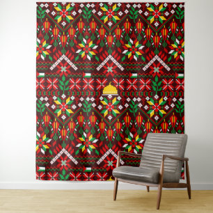 Palestine Tatreez Traditionelle Stickerei Wandteppich
