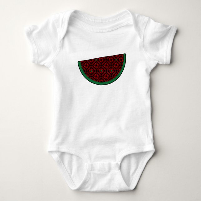 Palestine watermelon Embroidery red tatreez Baby Strampler (Vorderseite)