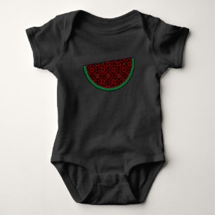 Palestine watermelon Embroidery red tatreez Baby Strampler