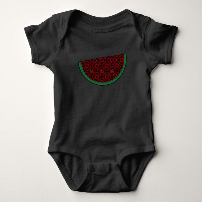 Palestine watermelon Embroidery red tatreez Baby Strampler (Vorderseite)