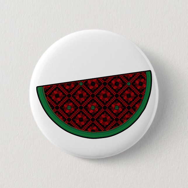 Palestine watermelon Embroidery red tatreez Button (Vorderseite)