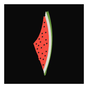 Palestine Watermelon Flag Map Freie Palästinenser. Fotodruck