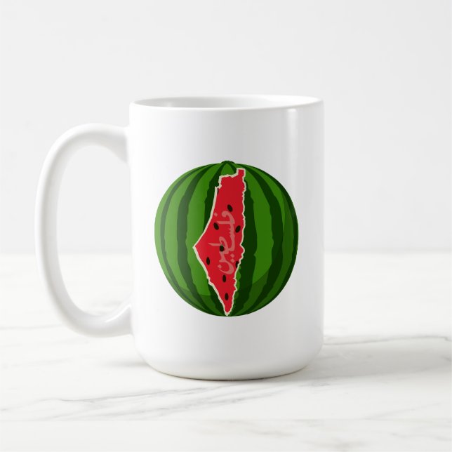 Palestine Watermelon Flag Map Freie Palästinenser Kaffeetasse (Links)