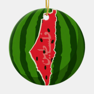 Palestine Watermelon Flag Map Freie Palästinenser Keramik Ornament