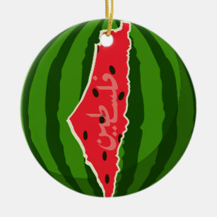 Palestine Watermelon Flag Map Freie Palästinenser Keramik Ornament