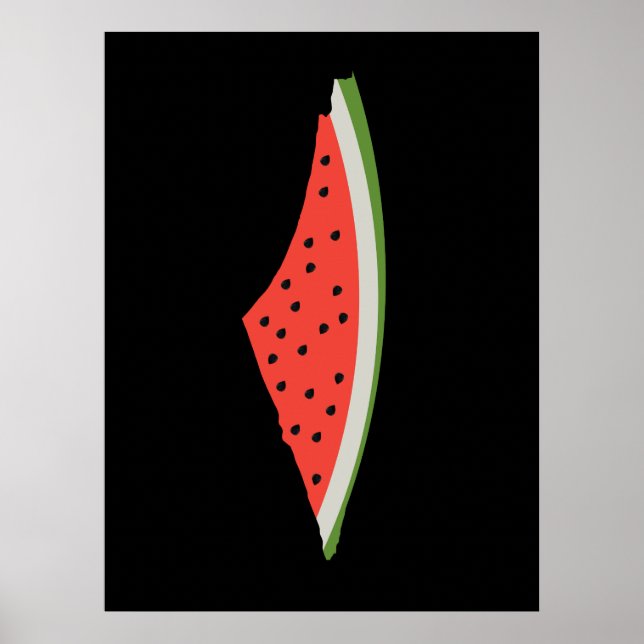 Palestine Watermelon Flag Map Freie Palästinenser. Poster (Vorne)