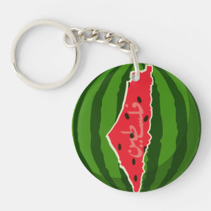 Palestine Watermelon Flag Map Freie Palästinenser. Schlüsselanhänger