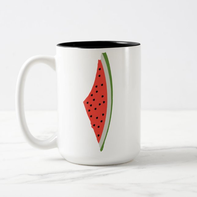 Palestine Watermelon Flag Map Freie Palästinenser. Zweifarbige Tasse (Links)