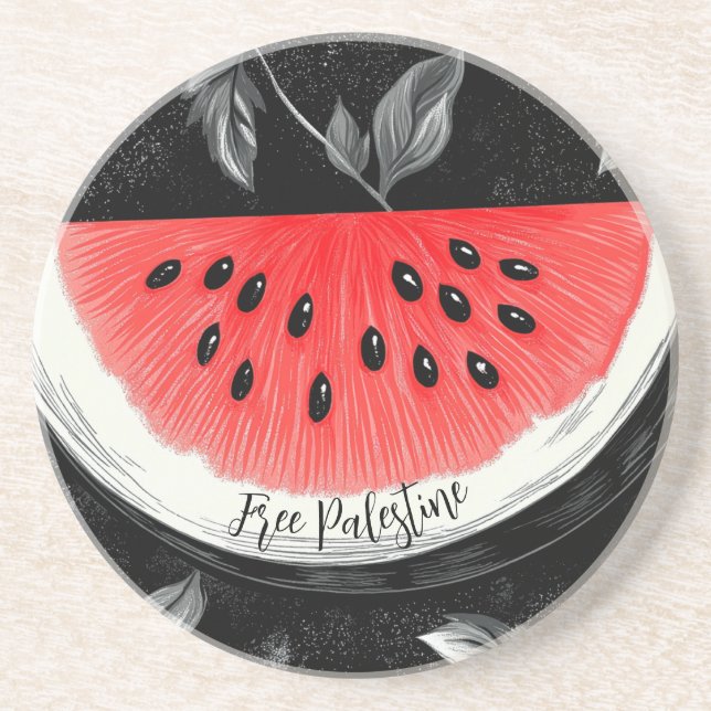 Palestine Watermelon Getränkeuntersetzer (Vorne)