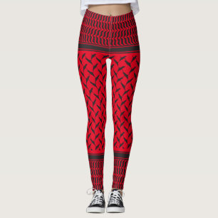 palestinian kuffiya schwarz und rot leggings