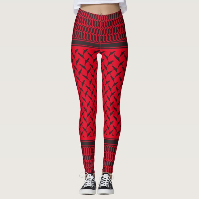 palestinian kuffiya schwarz und rot leggings (Vorderseite)