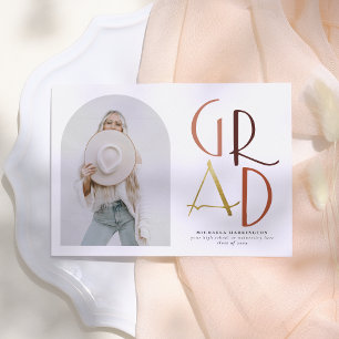 Palette   Boho Arch & Bold Foto Abschluss Einladung