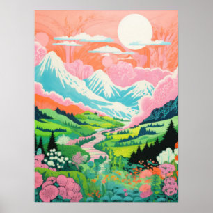 Palette der Natur: Blüten im Hochland Poster