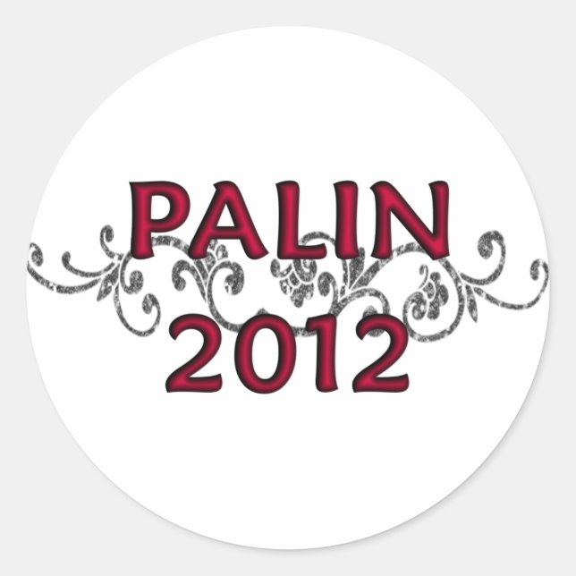 Palin 2012 Weinkleber Runder Aufkleber (Vorderseite)