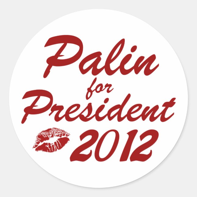 Palin für den Präsidenten Runder Aufkleber (Vorderseite)