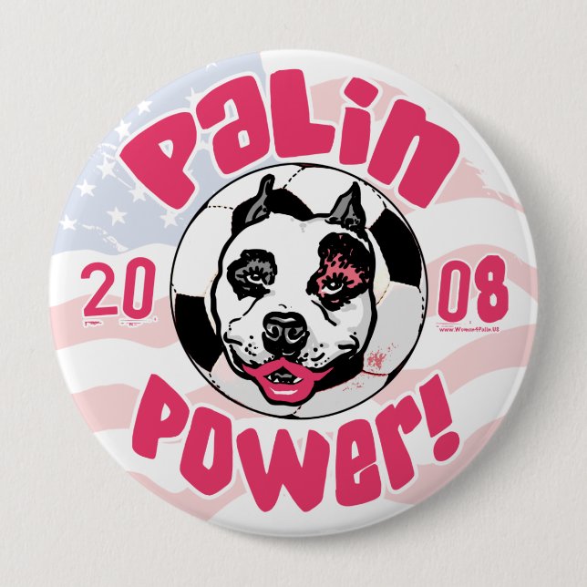 Palin Power-Fußball-Mama Button (Vorderseite)