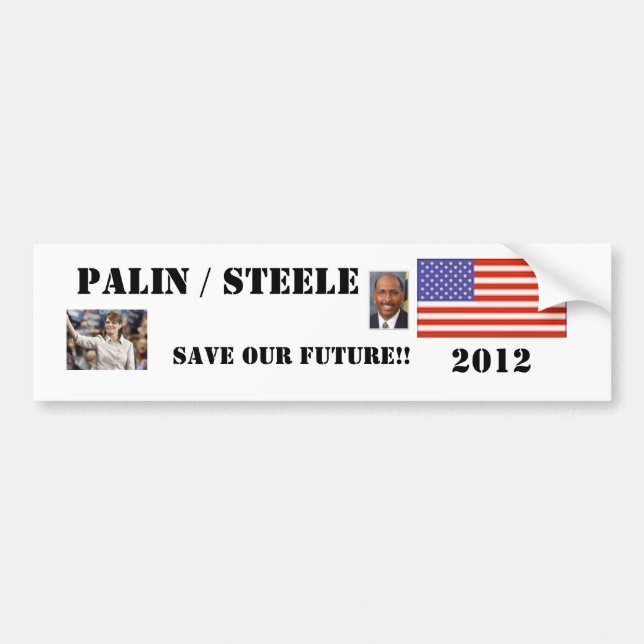 PALIN/STEELE, 2012 RETTEN UNSER ZUKÜNFTIGES… AUTOAUFKLEBER (Vorne)