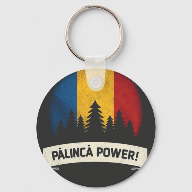 Palinca-Power - Tricolor-Flagge Schlüsselanhänger (Vorderseite)