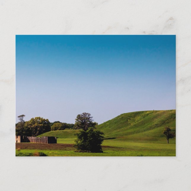 Palisade und Monks Mound, Ilinois Postkarte (Vorderseite)