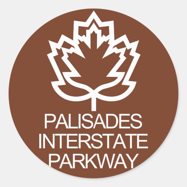 Palisades Interstate Parkway Sign, USA Runder Aufkleber (Vorderseite)