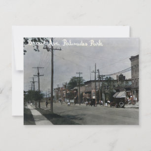 Palisades Park NJ Broad Ave 1920er Postkarte