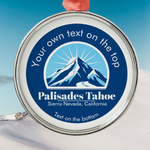 Palisades Tahoe California Ornament Aus Metall