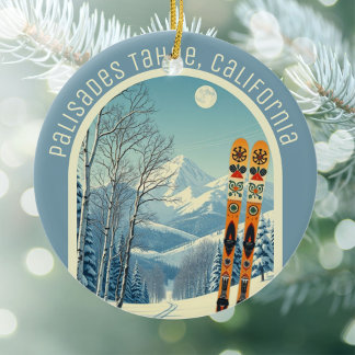Palisades Tahoe California Ski-Souvenir Keramik Ornament