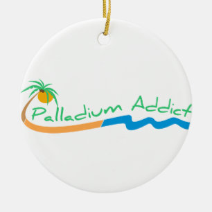 Palladium-Süchtig-Weihnachtsverzierungs-Logo Keramik Ornament